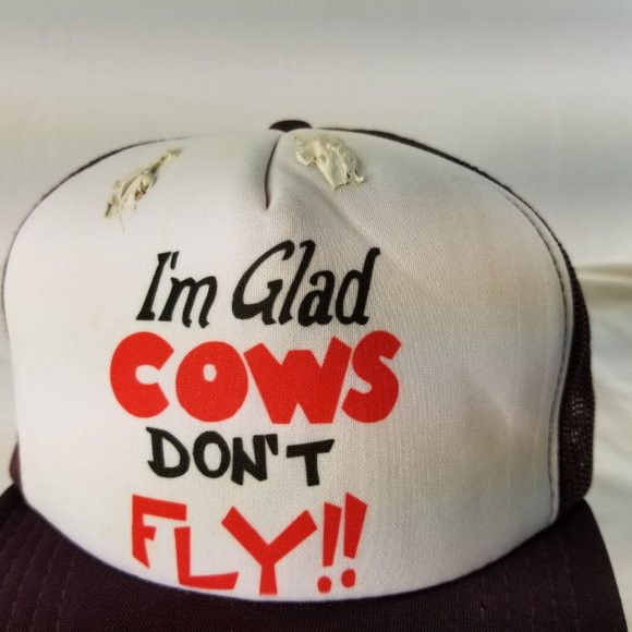 I'M GLAD COWS DON'T FLY Cap Trucker Hat Snapback B - Picture 2 of 9
